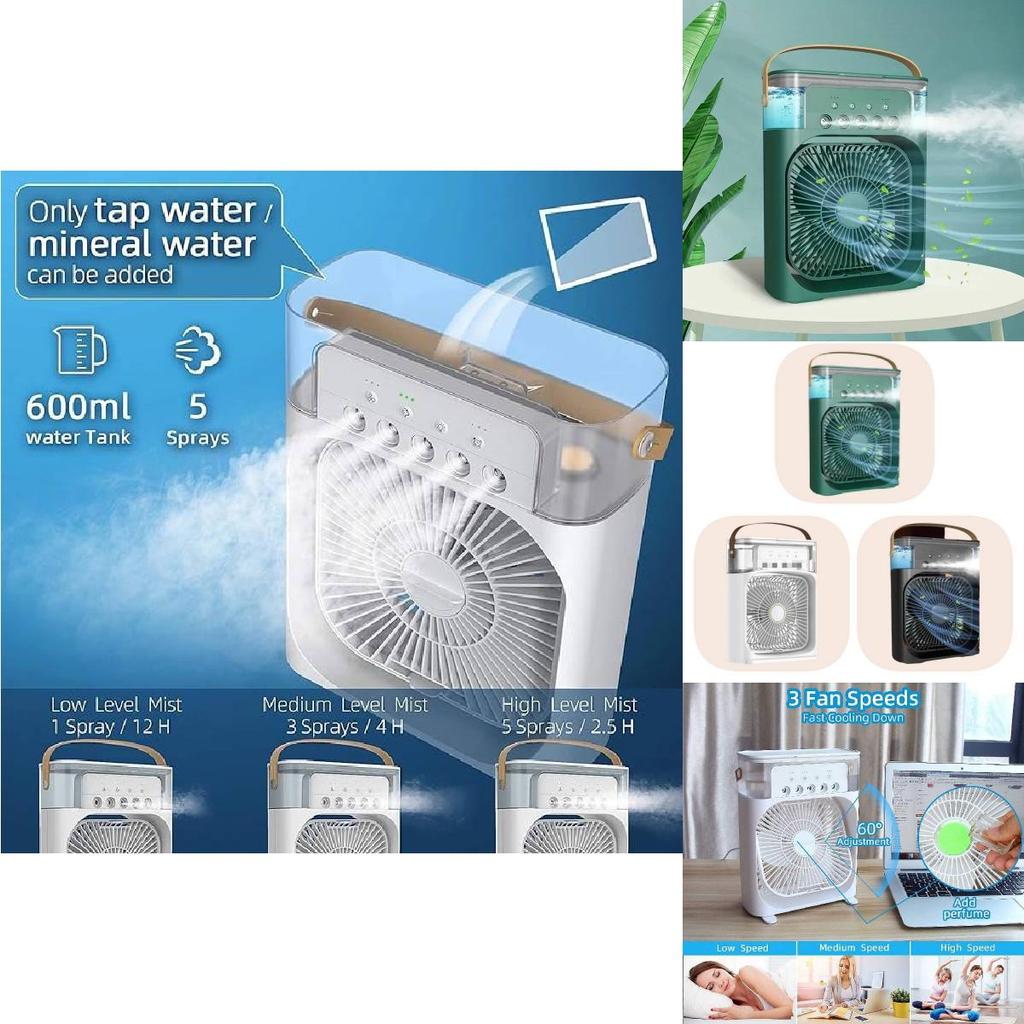 High-powered Small Fan With Cooling Mist Spray For Students And Workspaces
