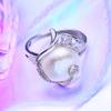 LSOOYH Fashion Kettle Ring Baroque Pearl Jewelry Adjustable Ring Freshwater Pearl Ring For Women