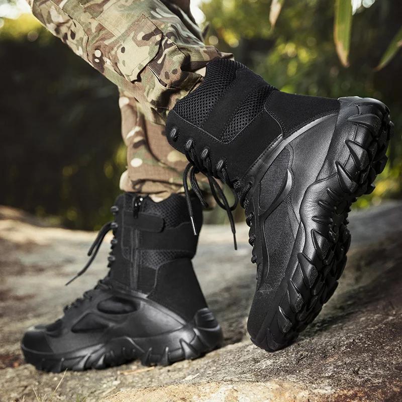 Frühling Herbst Schwarz Taktische Stiefel Herren Trekkingschuhe Große Größe 47 48 Leichtgewicht Outdoor Marke Taktische Sneaker botas tacticas