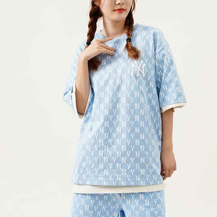 New MLB New York Yankees T Shirts Unisex Blue 3ATSM1023-50BLL