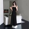 Women's Summer 2026 One-Shoulder Elastic Suspender Dress - Waist-Slimming Long Skirt