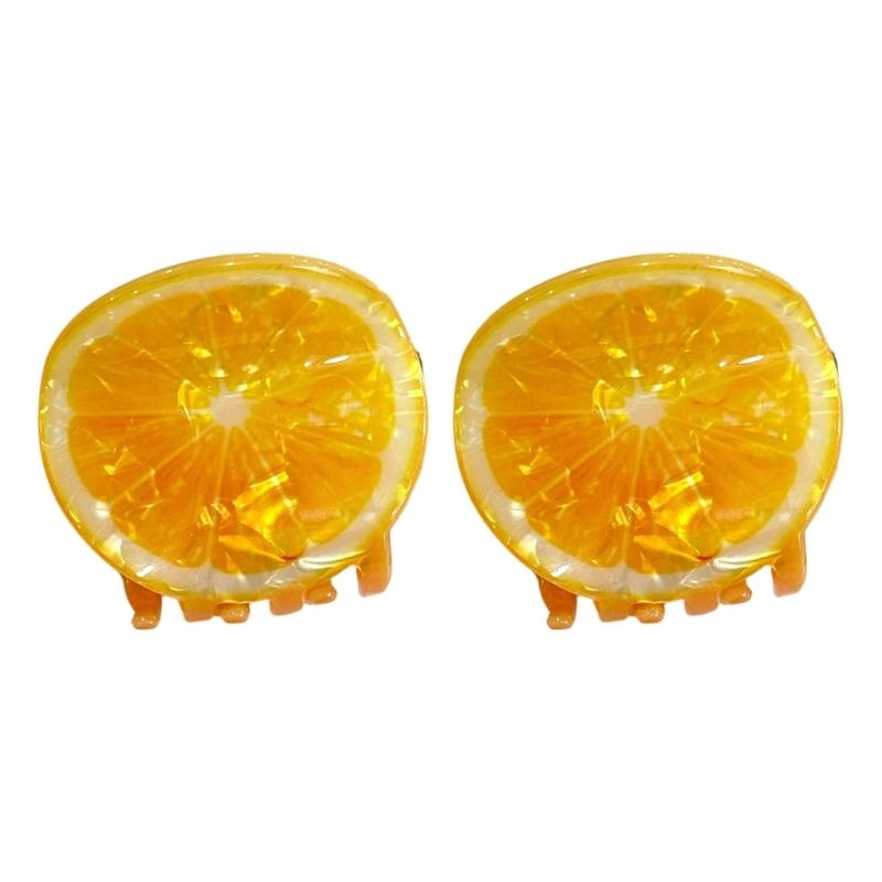 Slip proof Hair Clips Acrylic  Half Up Hair Accessories With Fruit Theme For Sports Travel Daily Use
