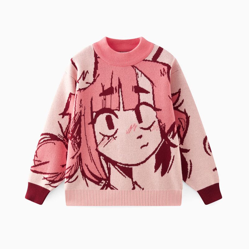 Mqd Kidsren s Clothing Girls Sweater 25 New Winter Style Round Neck Knitwear Cartoon Top Kidsren s Warm Clothing Pink 130