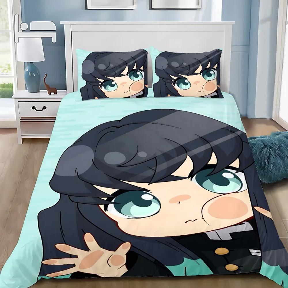Anime Duvet Cover Pillowcase M-Muichiro tokitoS Bedding Set Adult Boy Girl Adult Bedroom Decoration Gift Single Double