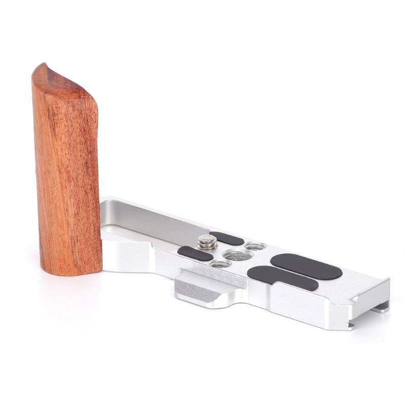 Quick Release L Plate with Wood Handle for GR4 Camera Wood Handgrip Camera Tripod QR Plate Board Replacement