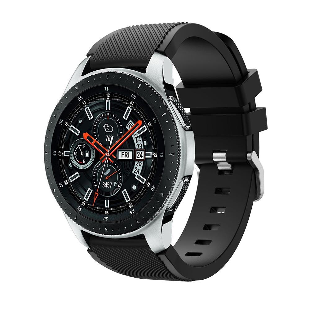 Twill Texture Silicone Watch Strap Adjustable Wrist Band Replacement for Samsung Galaxy Watch 46mm