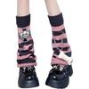 Gothic Women Leg Warmers Harajuku Punk Bone Skull Crosses Flared Knitted Foot Cover Winter Warm Long Socks Streetwe