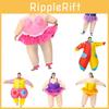 Inflatable Ballerina Clown Costume For Halloween Parties In Pink And Purple Colors