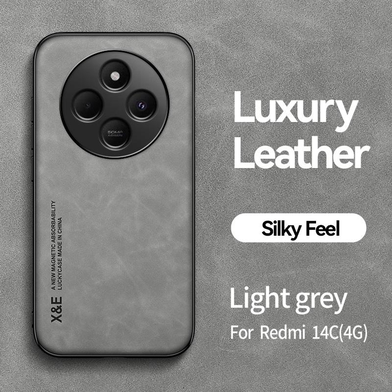 For Xiaomi Redmi 14C Case Silicone Shockproof Leather Magnetic Phone Case For Xiaomi Redmi 14C 14 C Redmi14C 4G Matte Back Cover