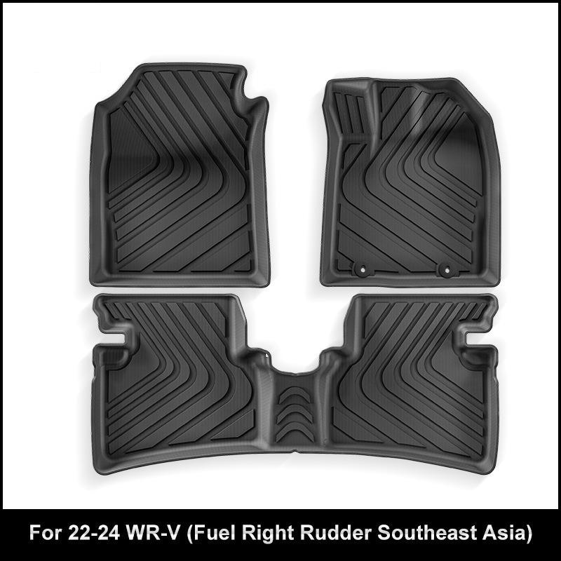 Custom-Fit Floor Mats for 2022-2024 Honda WR-V: Fully Enclosed TPE Mats with Trunk Mats
