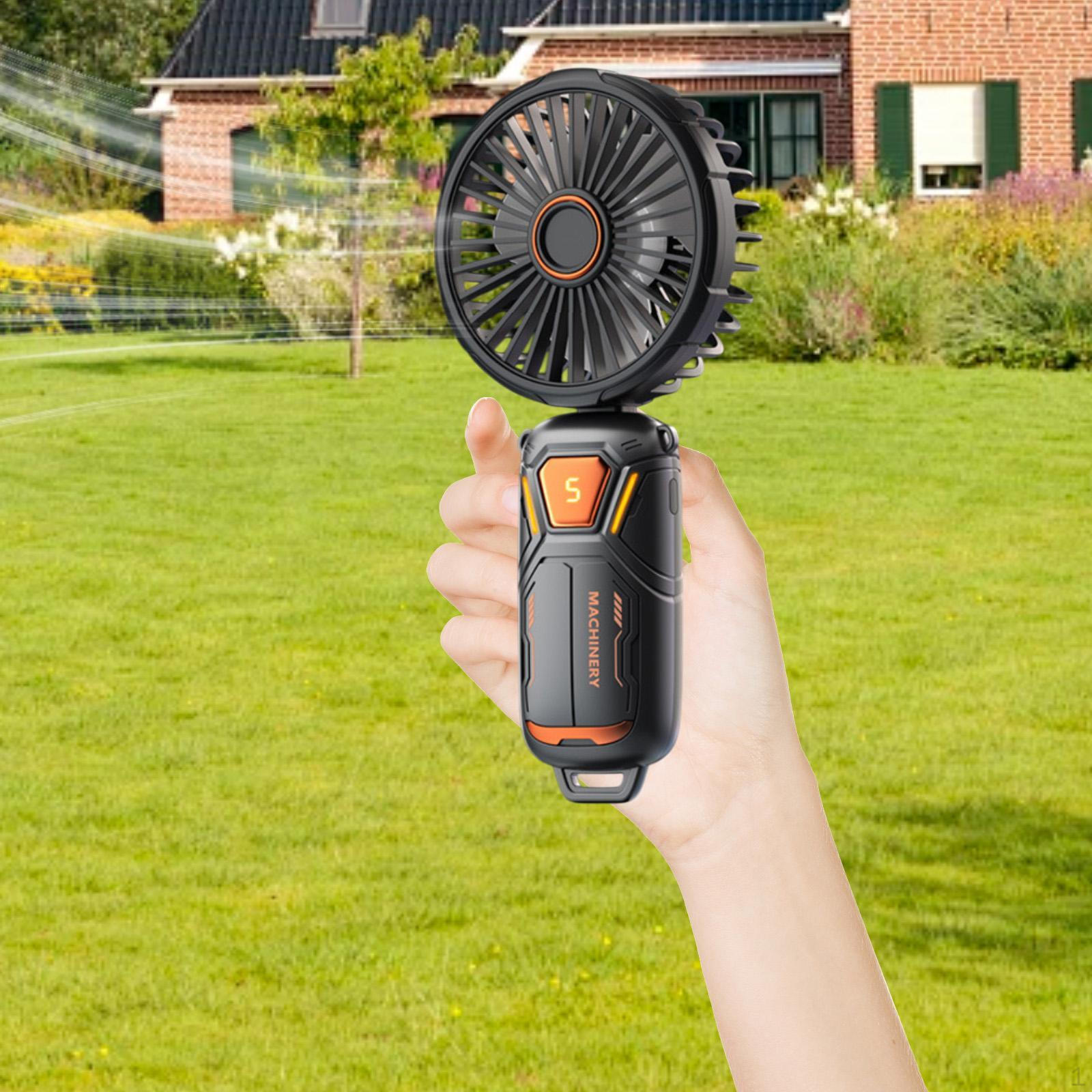 

Портативный ручной вентилятор настольный складной легкий цифровой дисплей персональное охлаждение для чёрный