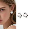 Stainless Steel Stud Earrings for Women - Silver Color Irregular Design Hypoallergenic Simple Style Gift for Sensitive Ears
