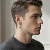 Punk Thorns Cross Hoop Earrings for Men Women,Anti Allergy Stainless Steel Metal Huggies,Waterproof Piercing Jewelry