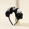 Personalized Halloween Black Simple Wide Headband for Girls and Women Skull Headband Hair Accessories Hair Hoops