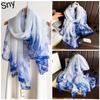 Small  Fresh  Elegant and Versatile Seaside Defense Beach Towel Dual-purpose Shawl Soft Gauze Women's Spring and Summer Long Silk Scarf