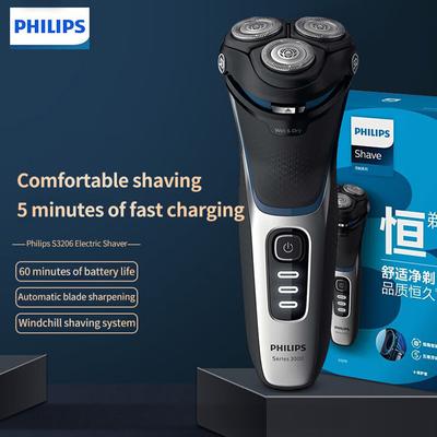 Máquina de barbear de 3 cabeças S3206 Máquina de lavar corporal multifuncional série 3 para carregamento rápido de 1 hora