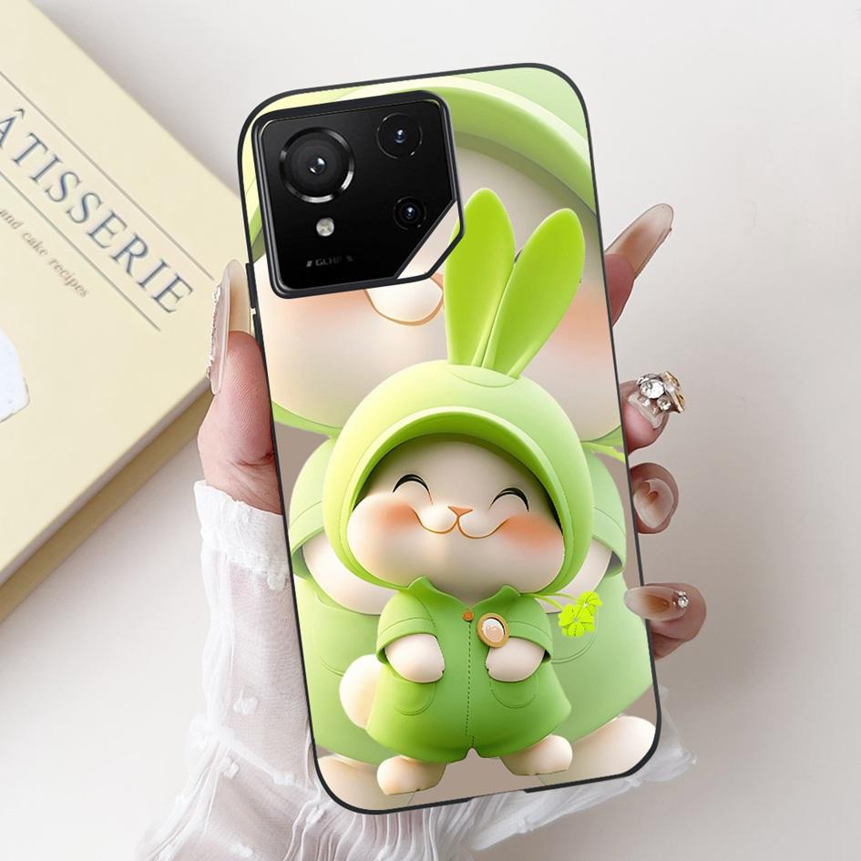 For Asus Rog Phone 9 Pro 5G Case Popular Flower Cartoon Soft Black Silicone Shockproof Cover For Asus Rog Phone 9 FE Phone9 Capa