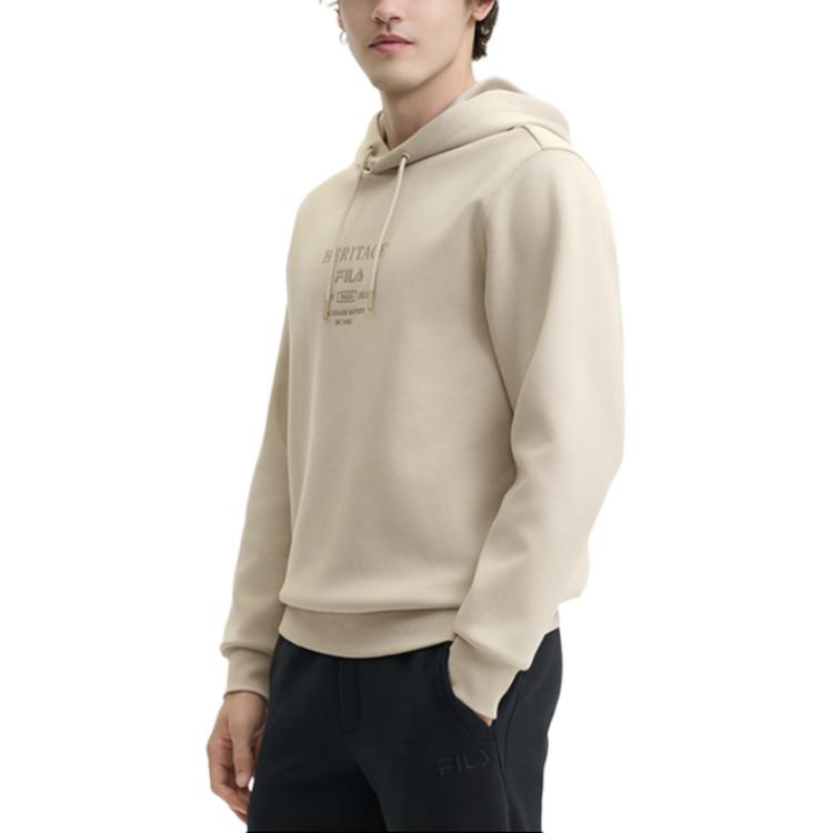 FILA Heritage Casual Knit Hoodie Men tops Rock Khaki F11M448201FLK