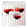 Love Balloon Curtain, Anti-Fog, Red & Black Hearts, "Love" Text, Durable Polyester, Machine Washable, Hooks Included