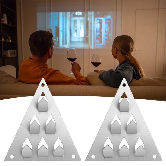 12 Pcs Surface Mount Impaler for Acoustic Panels Triangle Push On Mounting Hardware with Screws 6-Prong Angled Acoustic Insulation Impaling Clips for