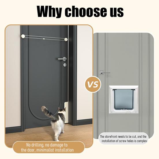 Pet Door Strap for Cats And Dogs Automatic Pet Door Opener Removable Silicone Elastic Rope Closes Door Automatically for Indoor Pets