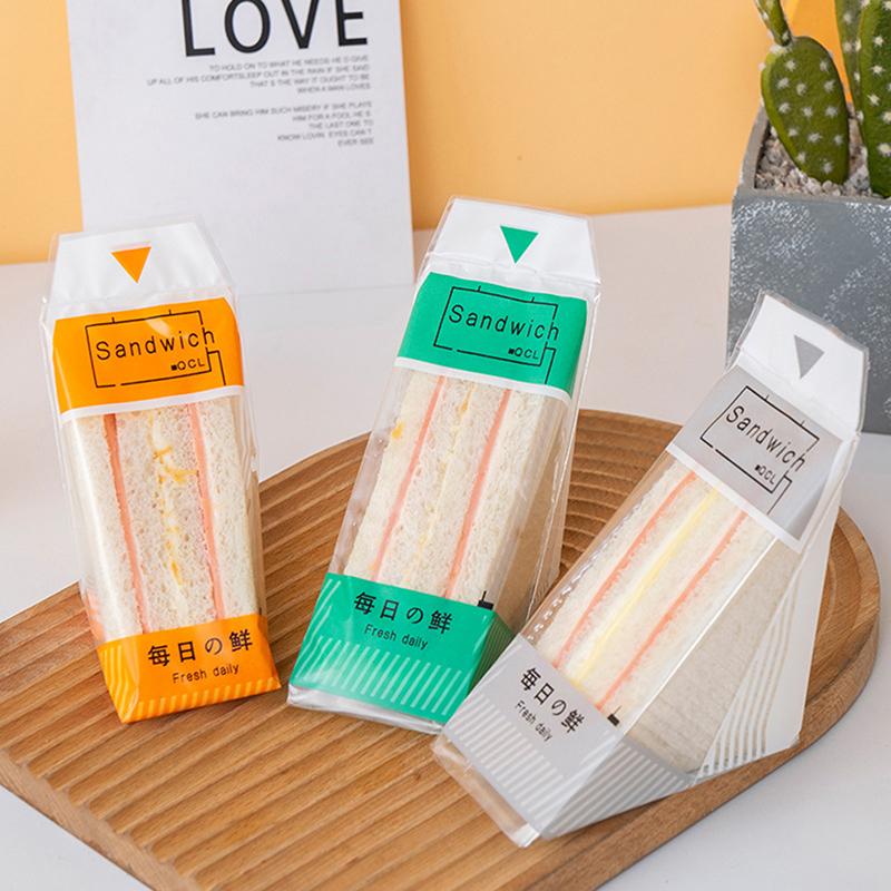 100Pcs Thicken Triangle Transparent Bread Sandwiches Bag Baking Food Wrap Bags