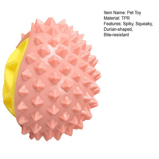 Squeaky Durian Dog Toy Spiky Durian Dog Chew Toy Teeth Cleaning Toy for Aggressive Chewers Outdoor Training Fetch Game