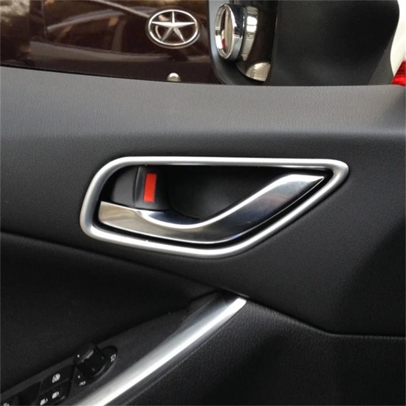 For Mazda 6 Atenza 2014 2015 2016 2017 Inner Door Handle Bowl Frame Cover Trim ABS Carbon Fiber Sticker Car Styling Accessories