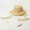Chapeau de paille pour enfants fille chapeau de soleil vintage à large bord chapeau bob respirant et résistant au soleil enfant extérieur plage couvre-chef casquette à visière