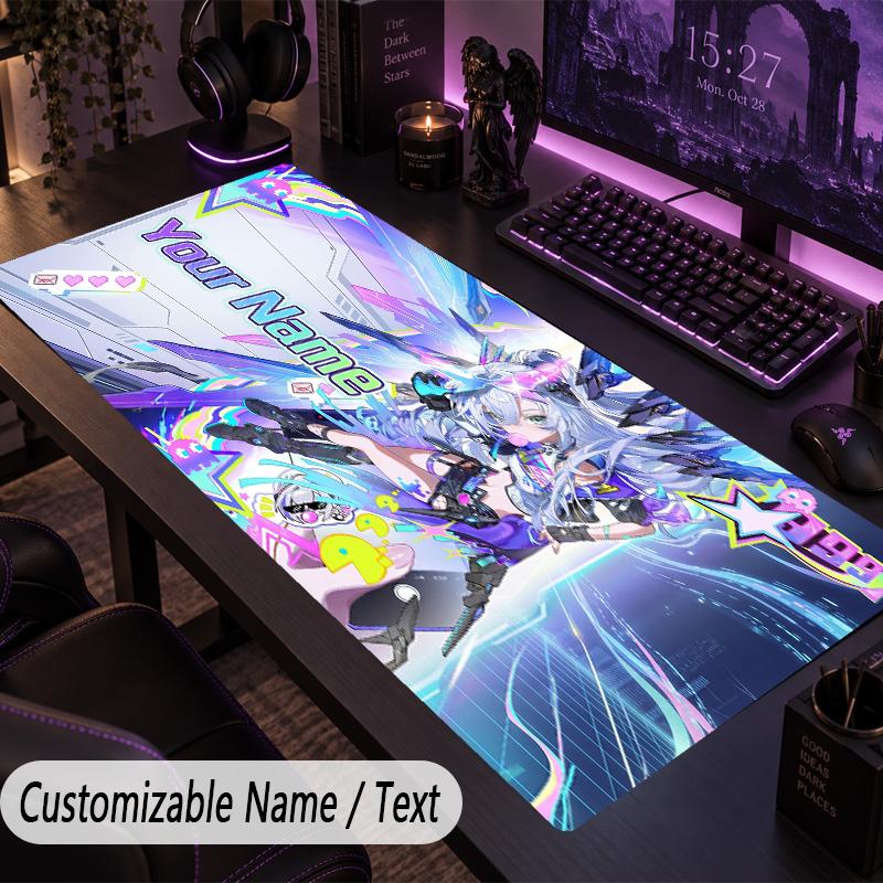 Custom Text Big Mousepad, Extended Desk Pad For Laptop Work GameHonkai Star Rail