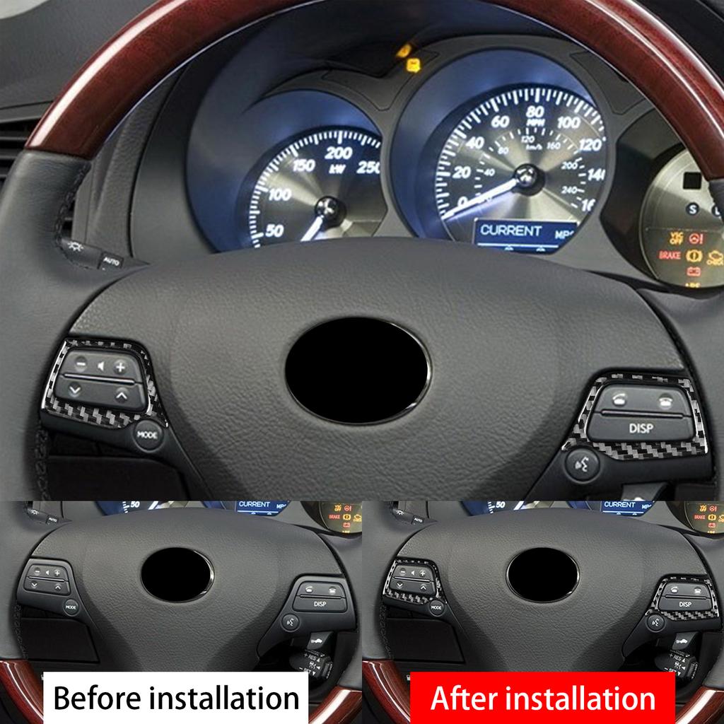 Pentru Lexus GS 2006-2011, capac de decorare a volanului mașinii, autocolant, ornamente interioare, accesorii auto din fibră de carbon