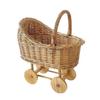Handwoven Stroller Shaped Flower Basket with for Floral Arrangements Portable Storage for Home Decoration