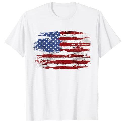 Amerikanska flaggan USA Amerikas förenta stater US 4 juli T-shirt Rolig patriotisk grafisk t-shirt Topp Kortärmad Herr Dam Kläder