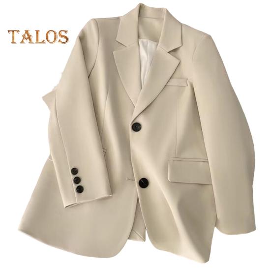 Women's Suit Spring Autumn Female Top Office Lady Blazer Loose Fit Thin Jacket Lapel Collar Coat for Work Leisure Time