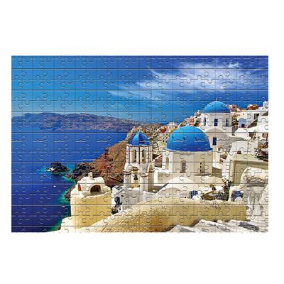 1000PCS Jigsaw Puzzles 70*50cm / 27*20 Inch Santorini Church Pattern Mini Puzzle for Adults and Kids Entertainment Creative Gift DIY Toys for Home