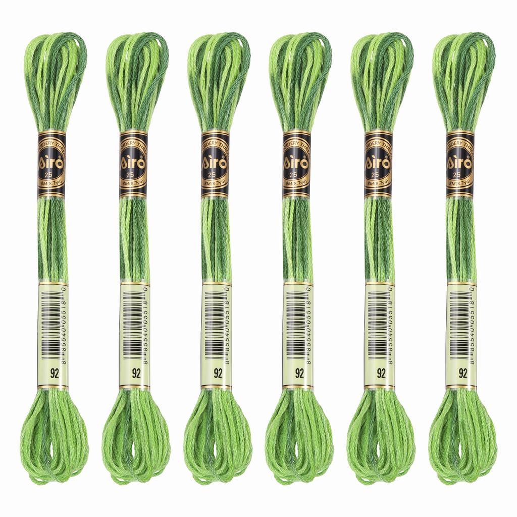 6 Skeins Embroidery Floss, Gradient Colors Polyester Embroidery Threads Bracelets String for Cross-Stitch Hand Embroidery
