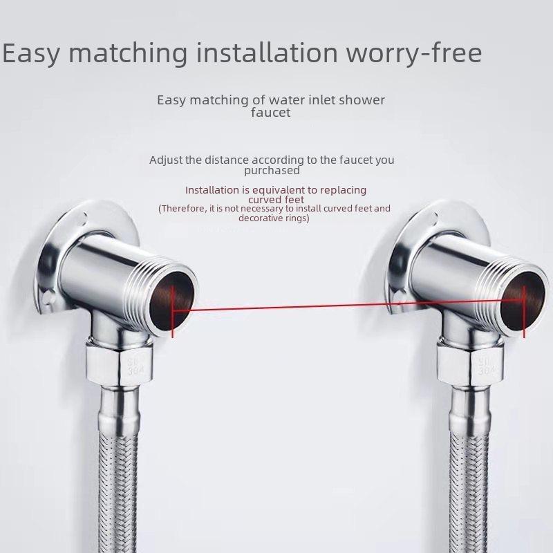 Alloy Shower Head Converter Kit - Concealed to Exposed Installation with Base Accessories and Water Pipe Connector