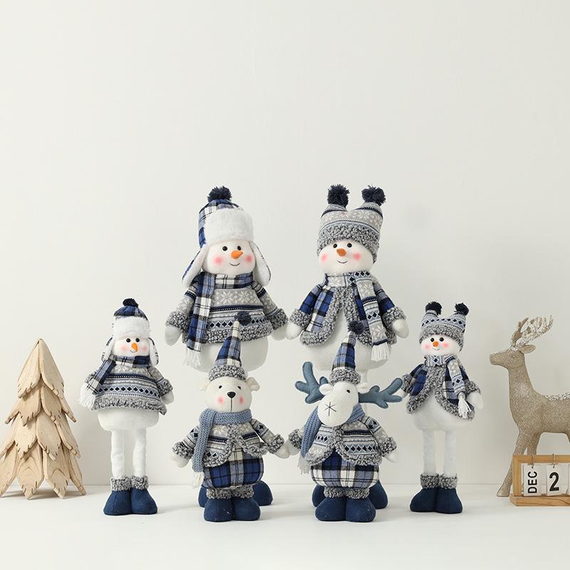 Mittelmeer Blau & Weiß Weihnachtsmütze Figuren Ornamente und Puppen