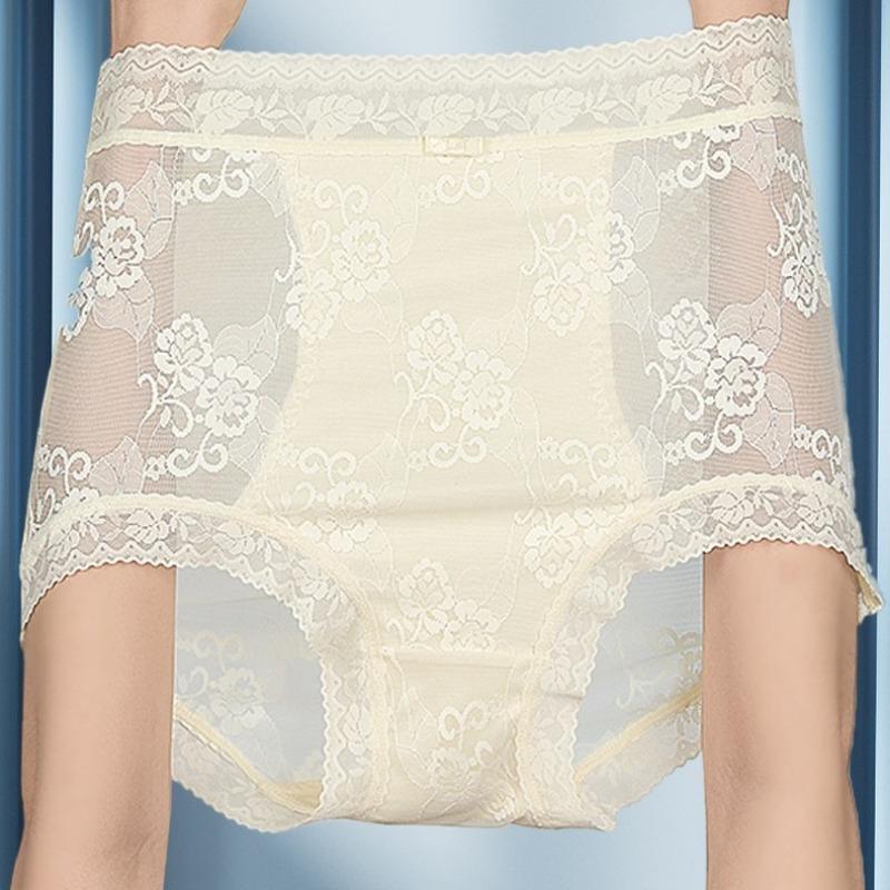 High Waisted Lightweight Compression Pants Disposable Hip Lifting Breathable Women's Triangle Pants Mulberry Silk Sexy Lace Women's Underwear Panties