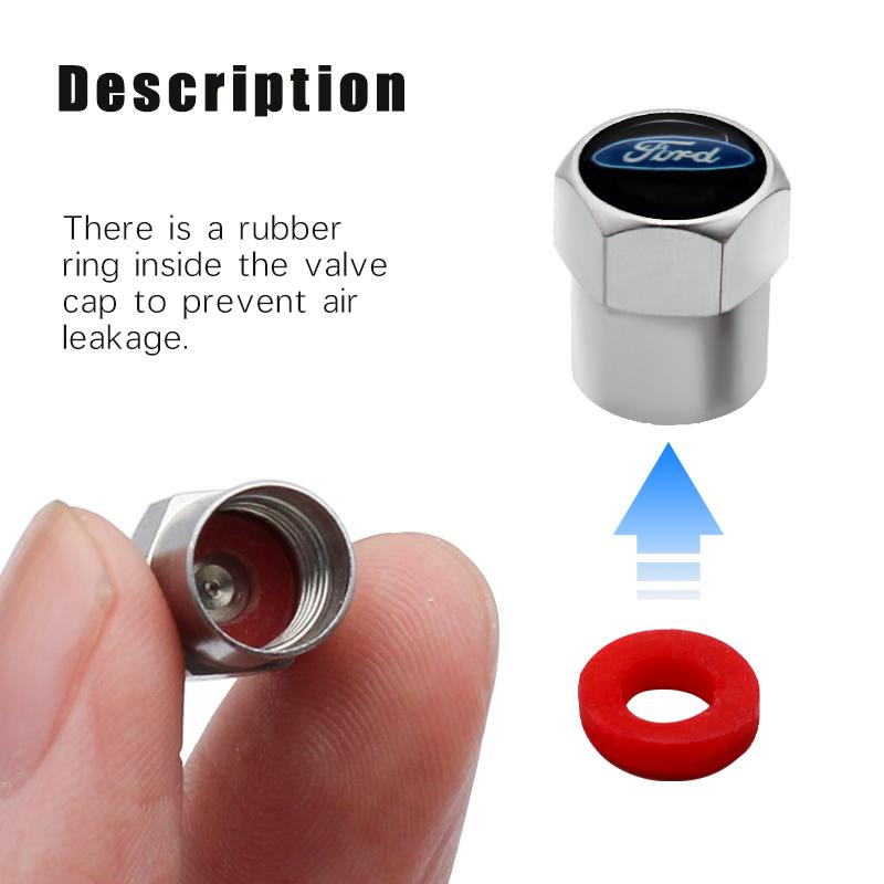 4Pcs/Set Car Wheel Tire Valve Caps Metal Stem Cover For Ford Escape Kuga Mondeo Ecosport Fiesta Focus 2 3 MK1 MK2 Fusion Ranger