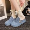 Fashion 2025 Spring and Autumn New Women's Fashion Style Half Drag Shoes with Thick Sole and Medium Heel Casual Outerwear Shoes