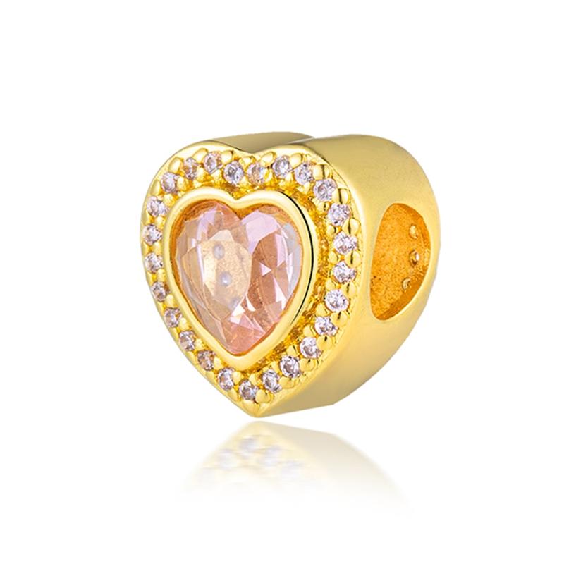 New Gold Plated Star Heart Charm Beads Pendant For Snake Bracelet Necklace DIY Jewelry Making Women Gift Sparkling