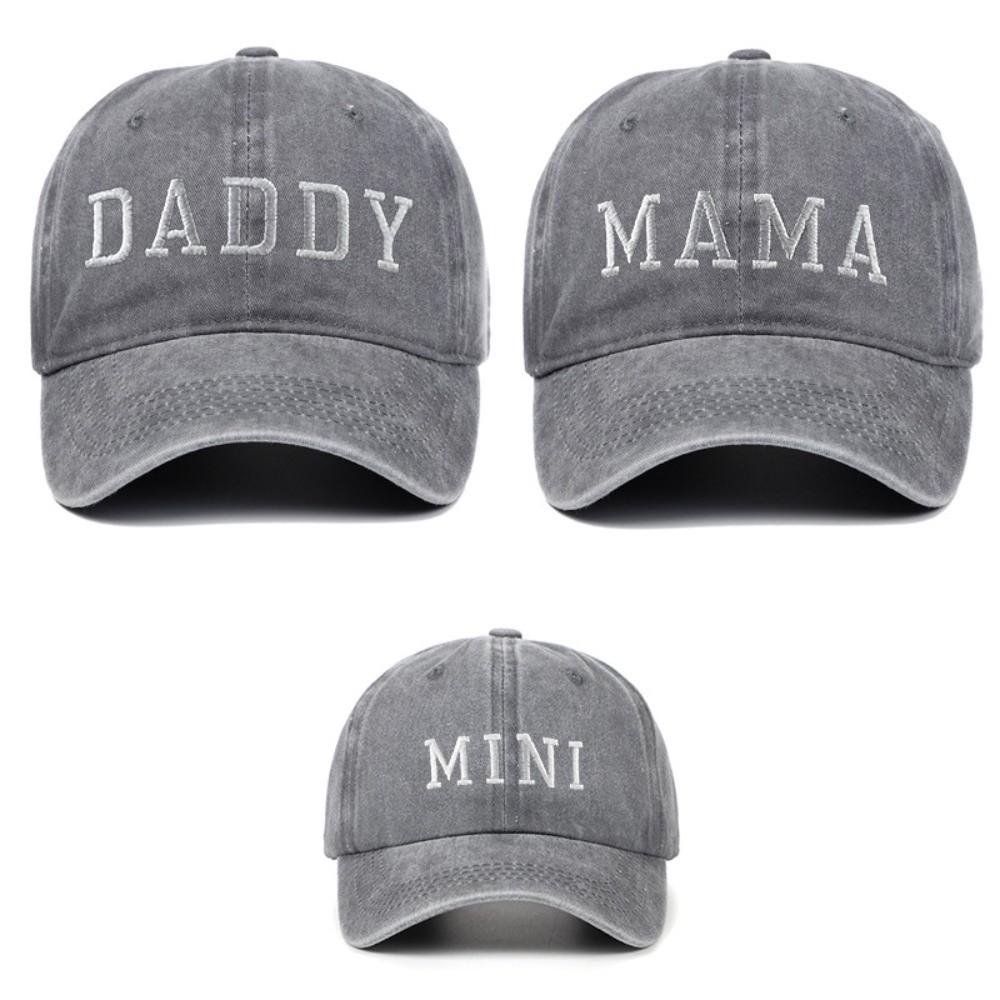 Vintage Daddy Mama Mini Embroidery Caps Washed Cotton Family Matching Baseball Cap Gifts