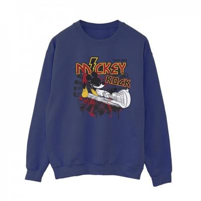 Womens/Ladies Mickey Mouse Smash Guitar Rock Sweatshirt