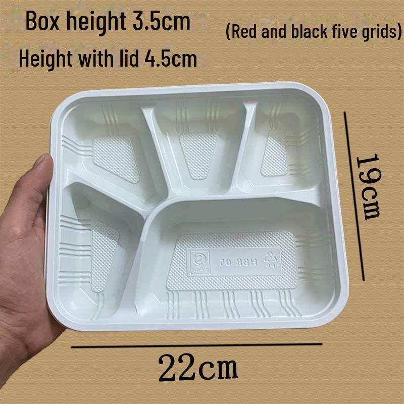 Disposable Multi-Grid Lunch Boxes: Four, Three, & Two-Compartment Options, Rectangular Thickened Plastic, Fast Food Ready, Free Shipping