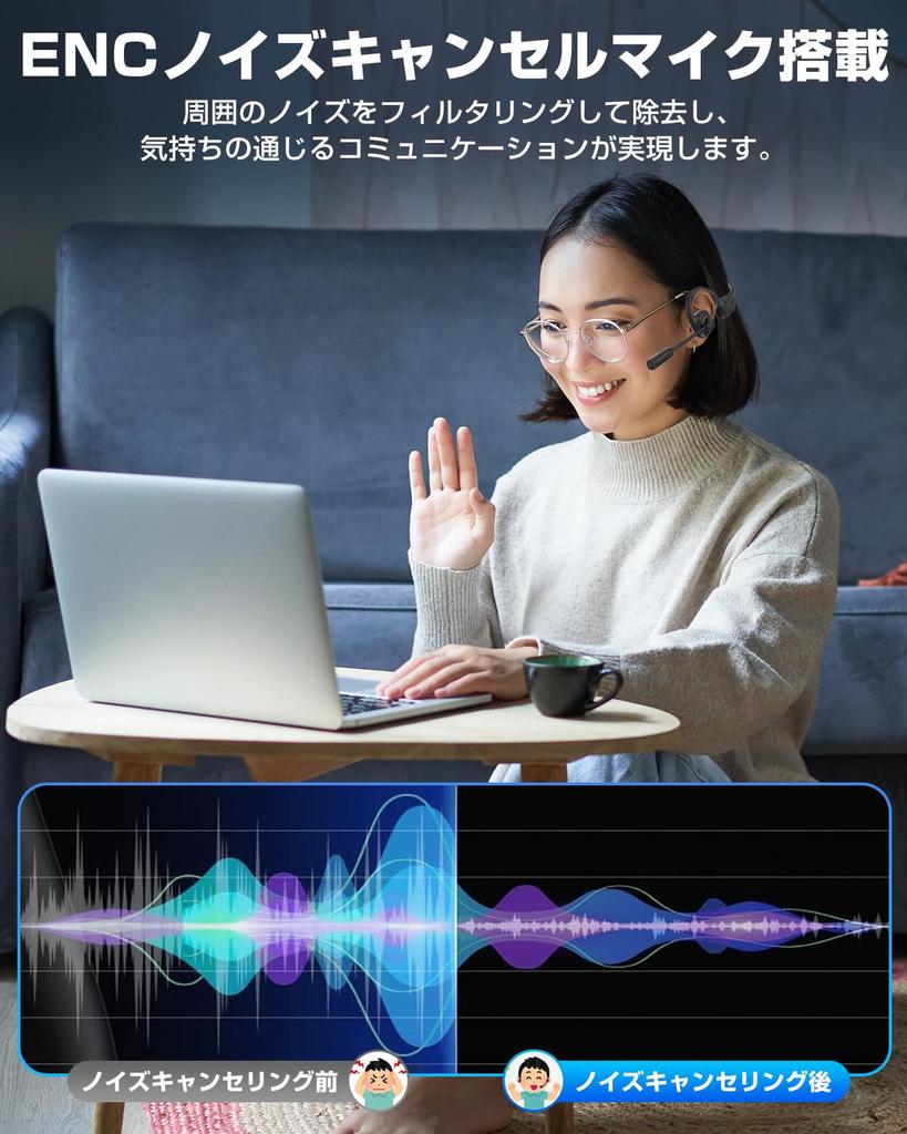 for Enjoy Smooth Headset with Bluetooth Business ENC Noise Cancelling Ultimate Up to 20 Hours Continuous No Ear Automatic Clear Call Perfect