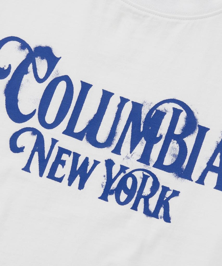 COLUMBIA UNIVERSITY Uni Women Curved Slim-Fit S/S T-Shirts_White