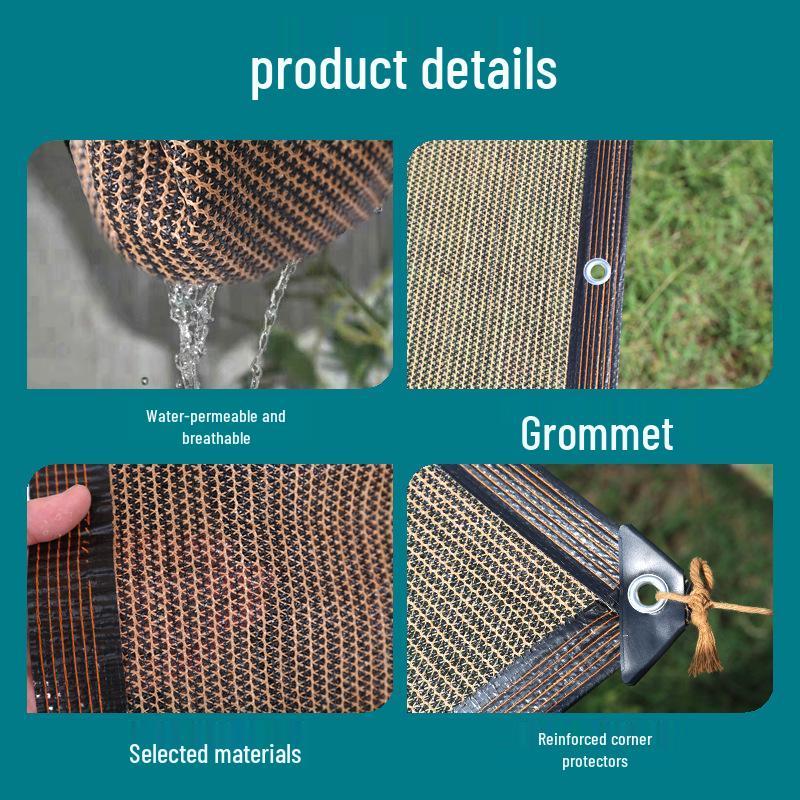 Coffee Color Outdoor Sun Shade Net for Balcony, Rooftop, and Plants