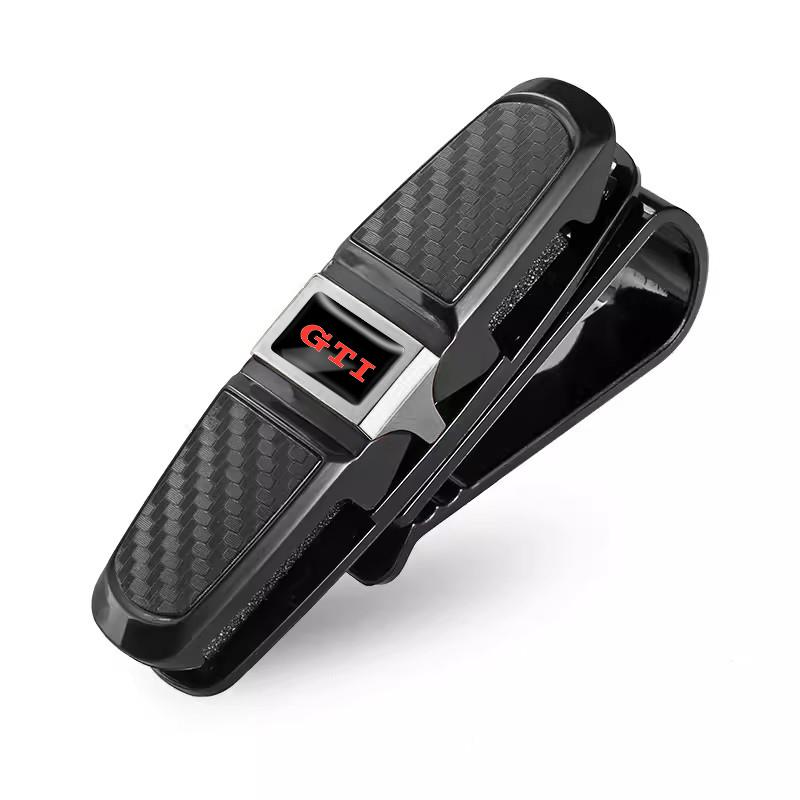 Lijk1 ABS Car Glasses Clip Card Holder Ticket Clamp Auto Accessories For VW Golf Polo GTI Scirocco ID.3 Passat Tiguan CC Jetta Touareg