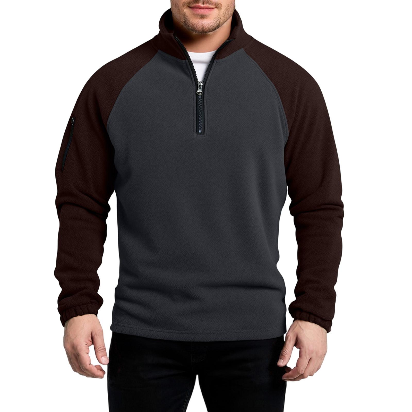 

Мужская толстовка, свободная однотонная уличная теплая дышащая футболка, топ XL кофейный